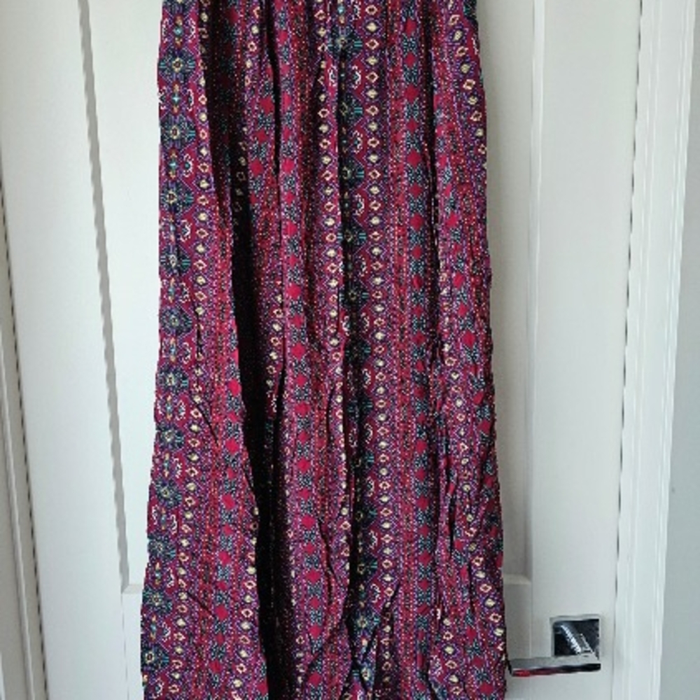 Floral Red Maxi Skirt